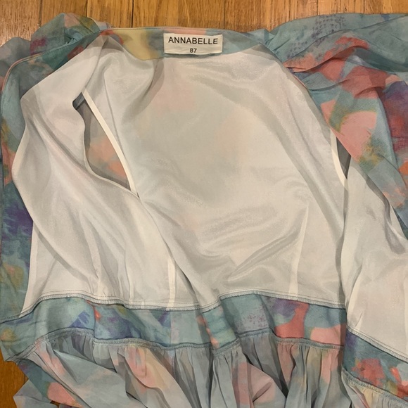 NWOT Annabelle 87 Blue Patterned Full Length Wrap Dress, Uk Size 3 - Picture 6 of 8